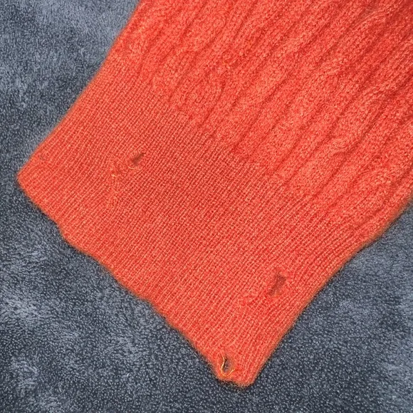 Tasso Elba Vintage Cashmere Sweater Orange Luxury Old Money Timeless Classic