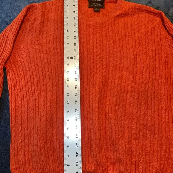 Tasso Elba Vintage Cashmere Sweater Orange Luxury Old Money Timeless Classic