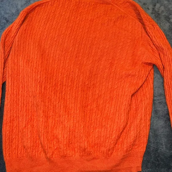 Tasso Elba Vintage Cashmere Sweater Orange Luxury Old Money Timeless Classic