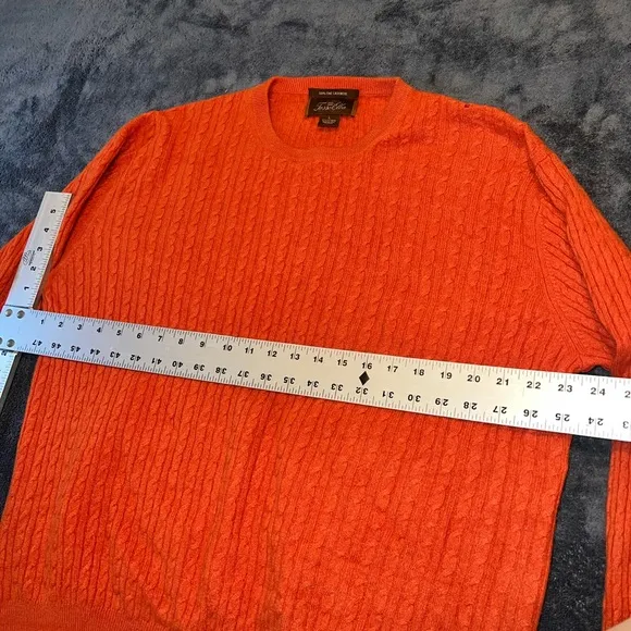 Tasso Elba Vintage Cashmere Sweater Orange Luxury Old Money Timeless Classic