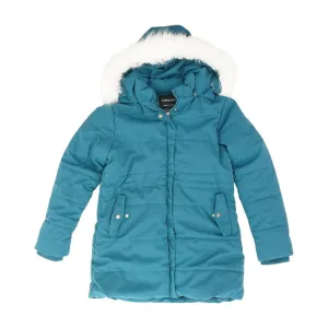 Teal Solid Puffer Coat