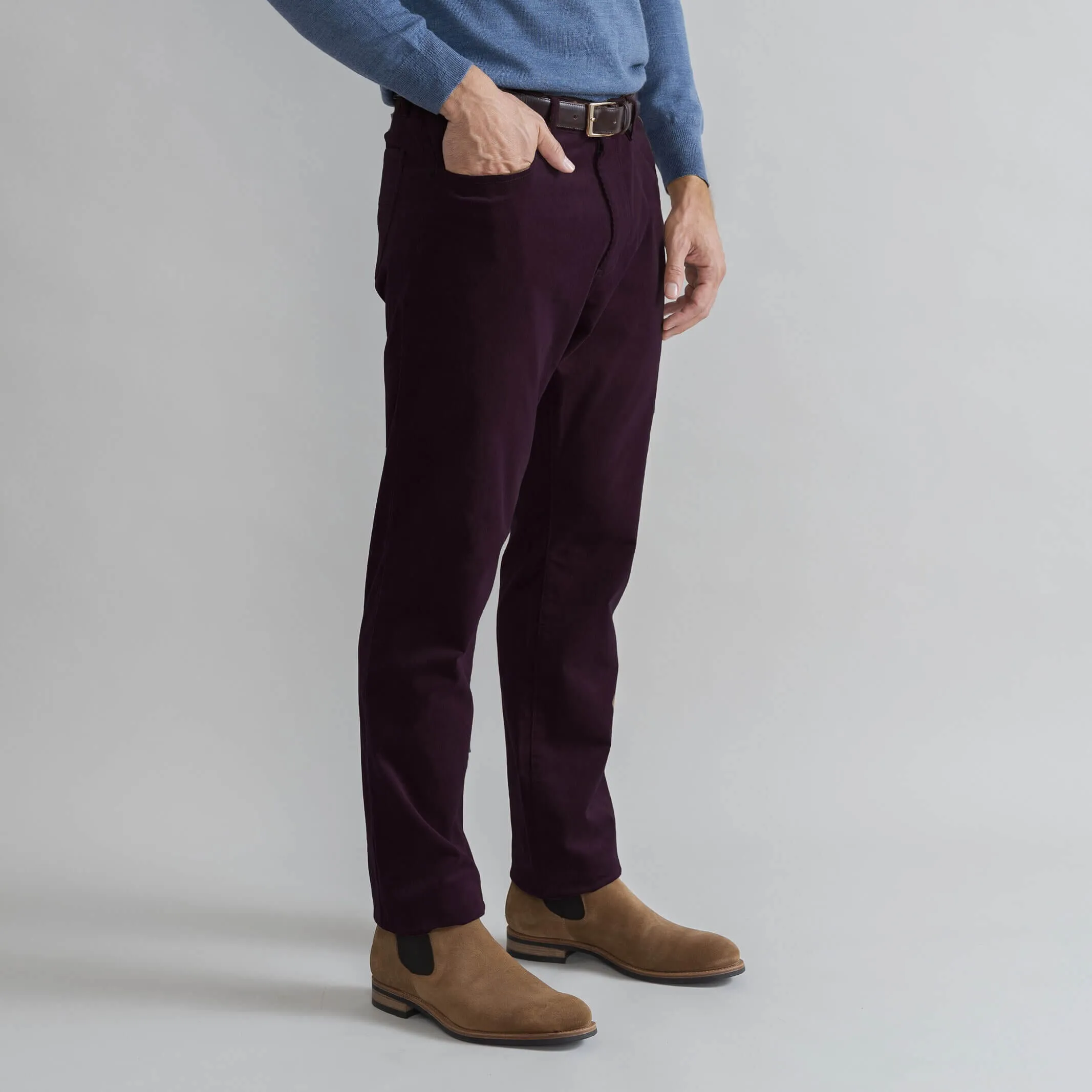 The Oxblood Corduroy Franklin 5 Pocket Custom Pant
