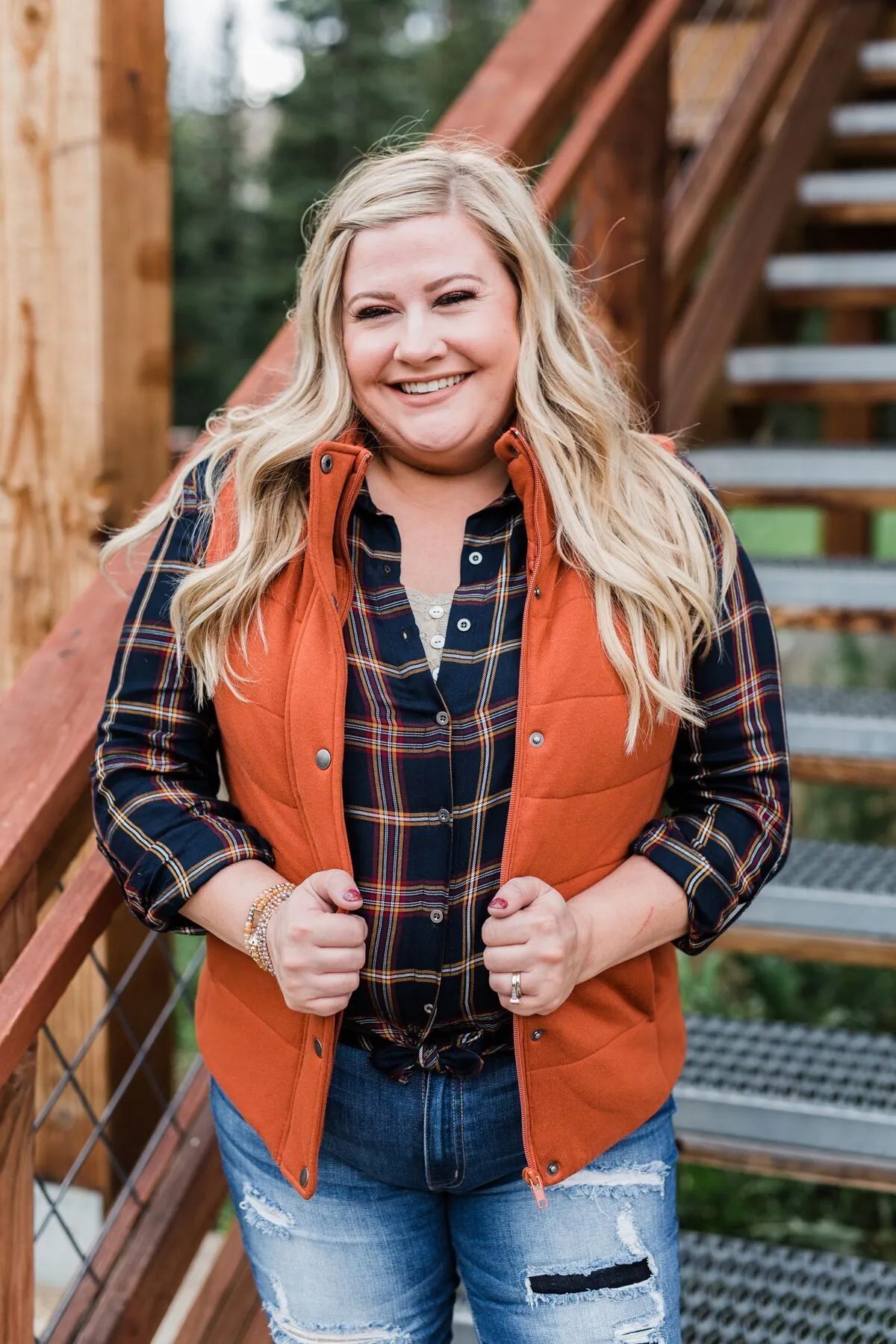 The Perfect Puffer Vest- Burnt Orange