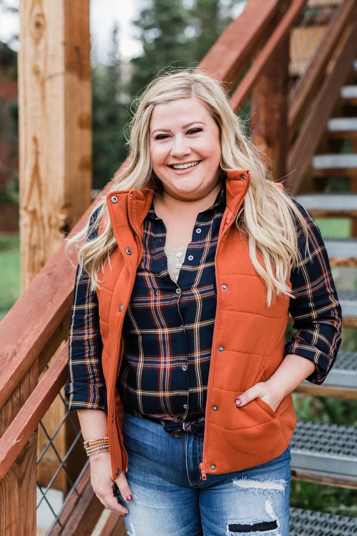 The Perfect Puffer Vest- Burnt Orange