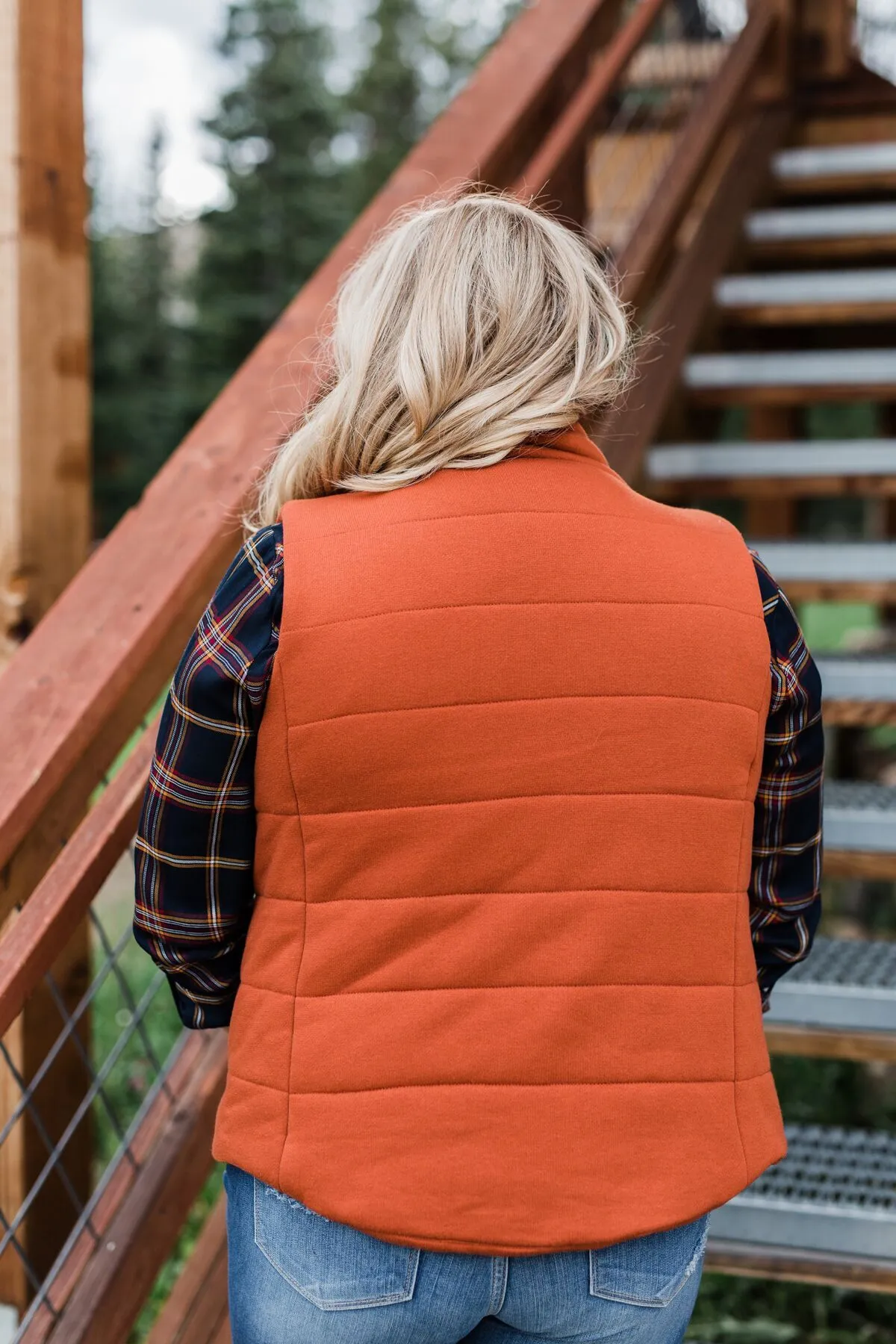 The Perfect Puffer Vest- Burnt Orange