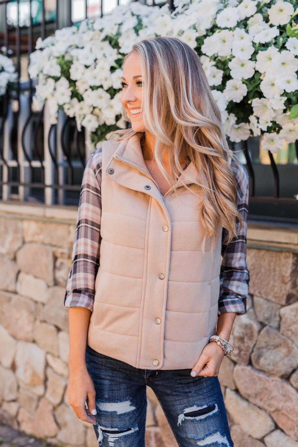 The Perfect Puffer Vest- Khaki