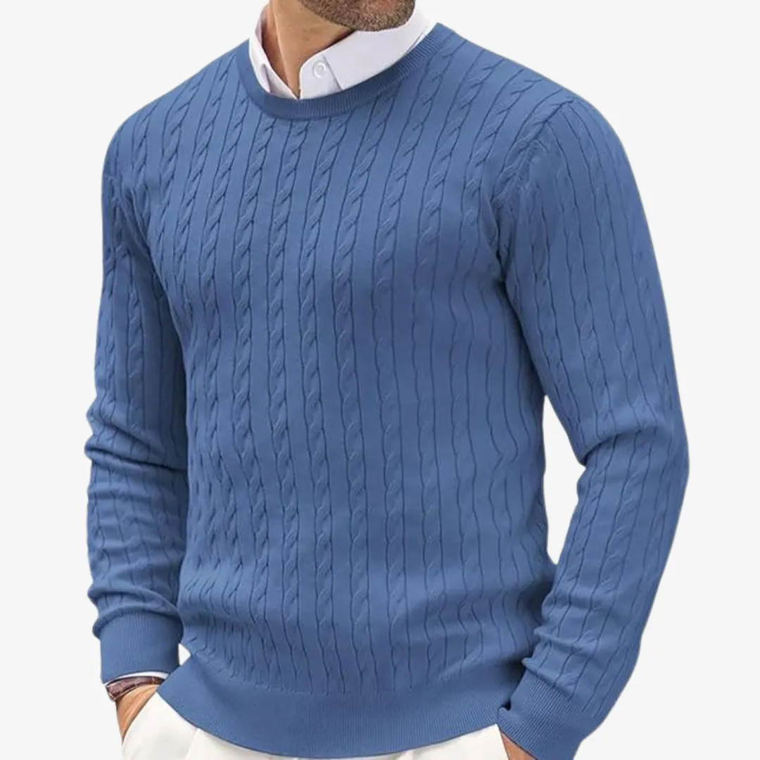Thornmere | Mens Cable Knit Sweater – Classic Pullover Knit in Cotton or Cashmere for Smart Winter Layers