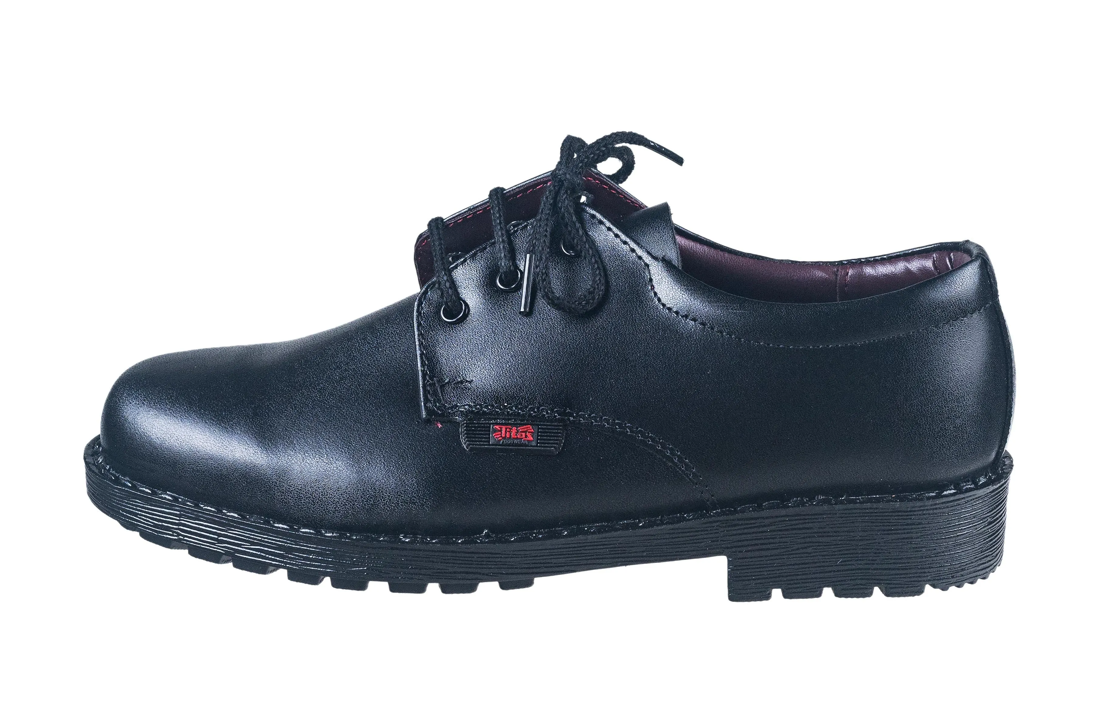 Titas Black Leather School Shoe for Boys (9-13 years Boys)