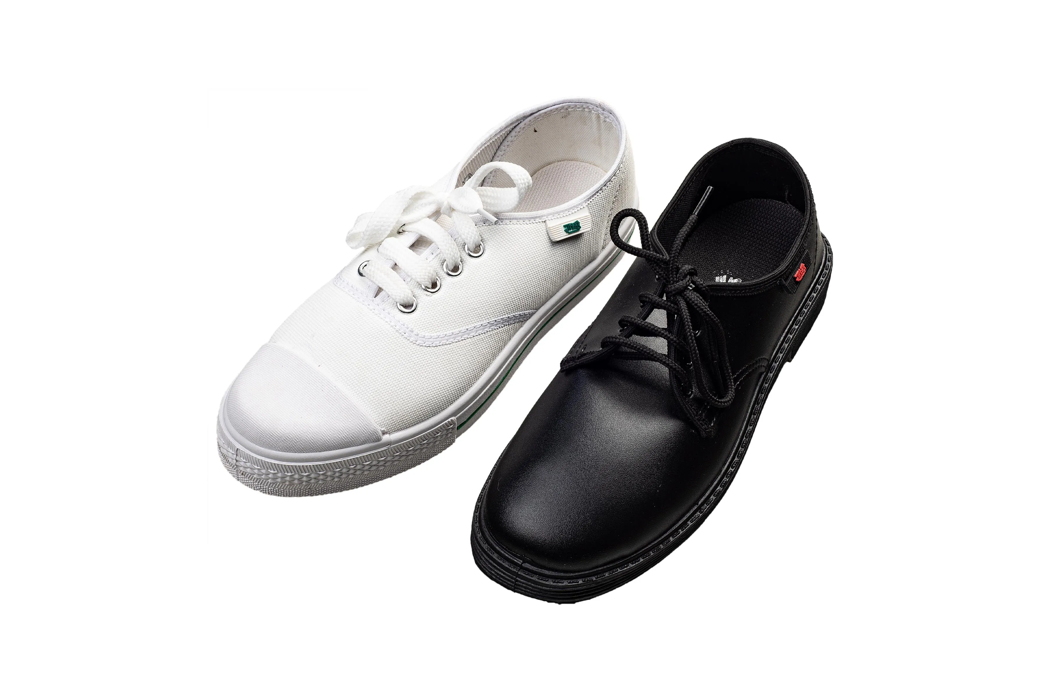 Titas Boys Black School Shoe & White Canvas School Shoe Combo