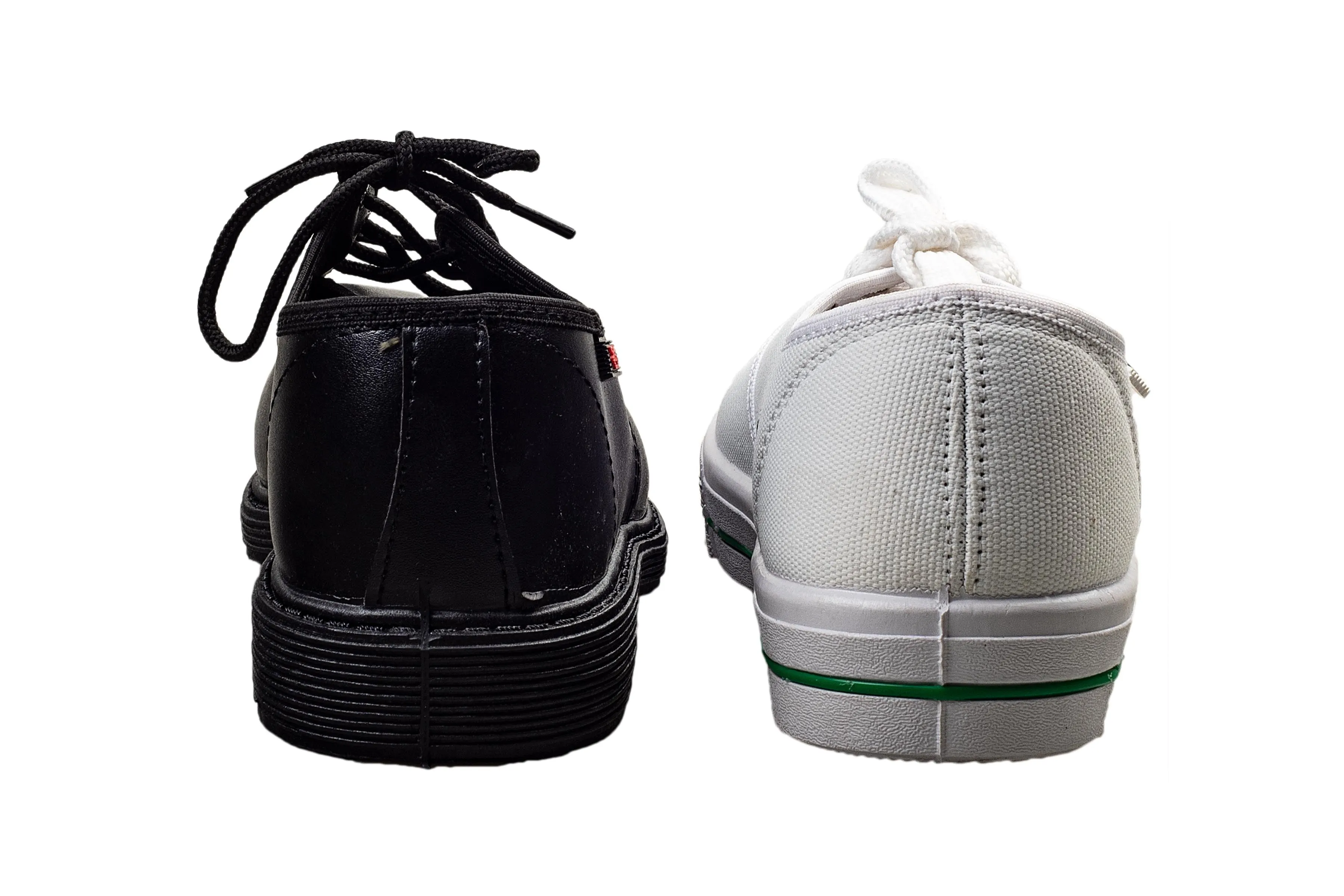 Titas Boys Black School Shoe & White Canvas School Shoe Combo