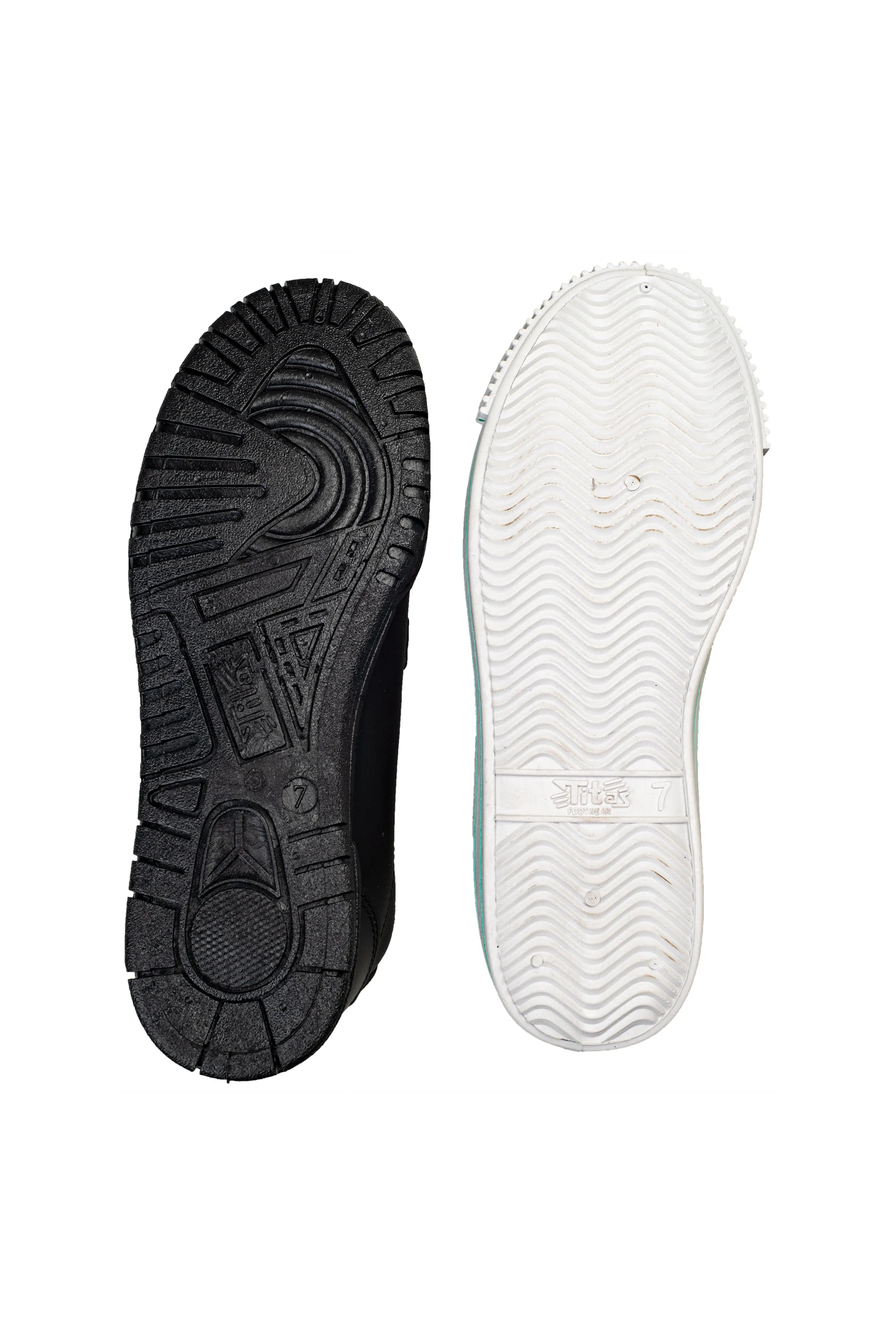 Titas Boys Black School Shoe & White Canvas School Shoe Combo