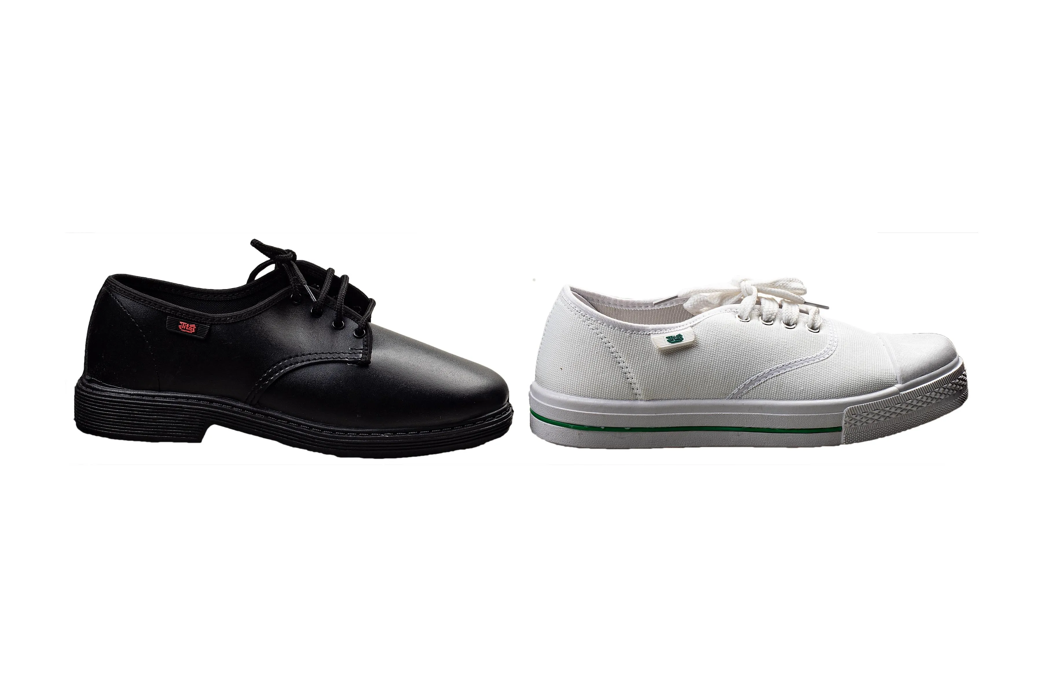 Titas Boys Black School Shoe & White Canvas School Shoe Combo