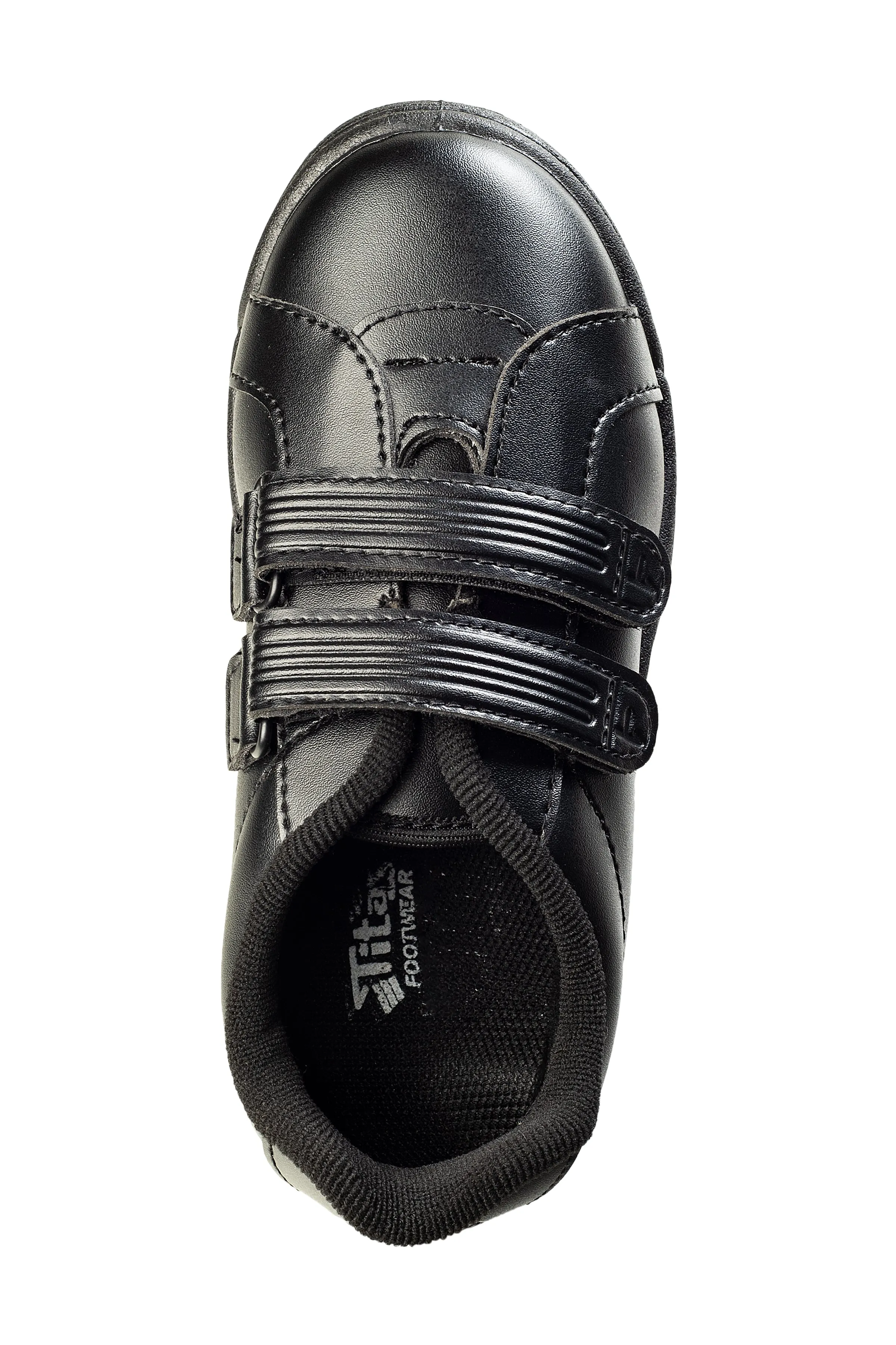 Titas Boys Velcro Black School Shoe (9 Years & above Boys)(Skool Day)