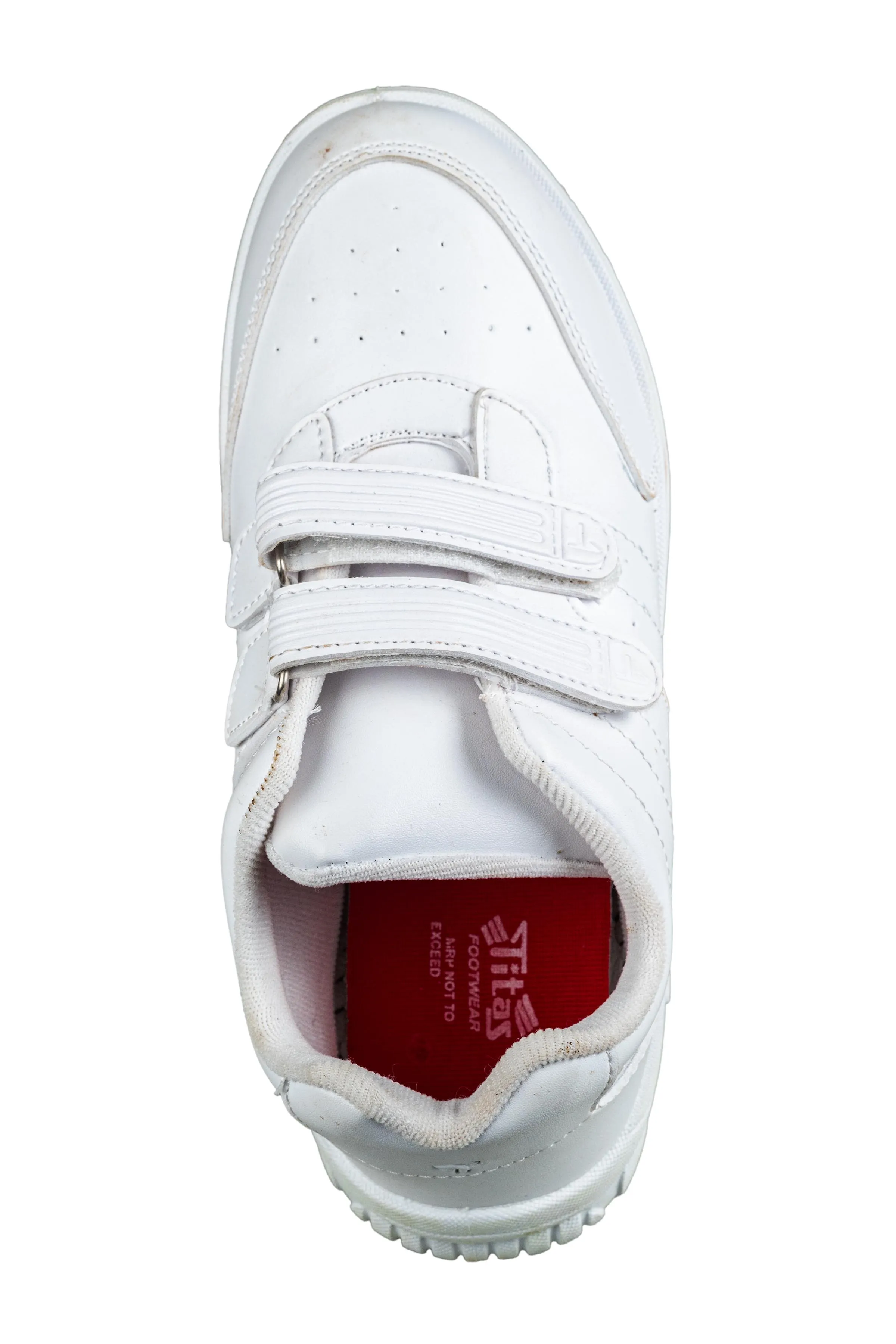 Titas Boys Velcro White School Shoe (8 Years and above)