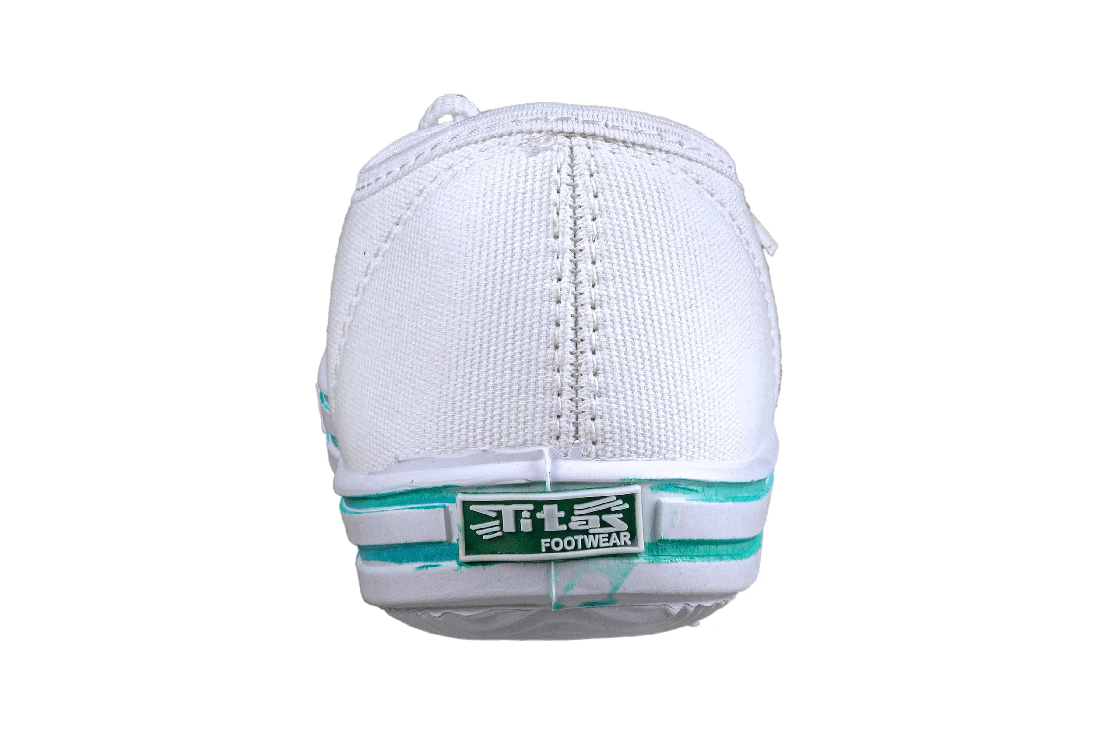 Titas Children White Canvas School Shoe (9 Years & above Children)(Skool Comfort)