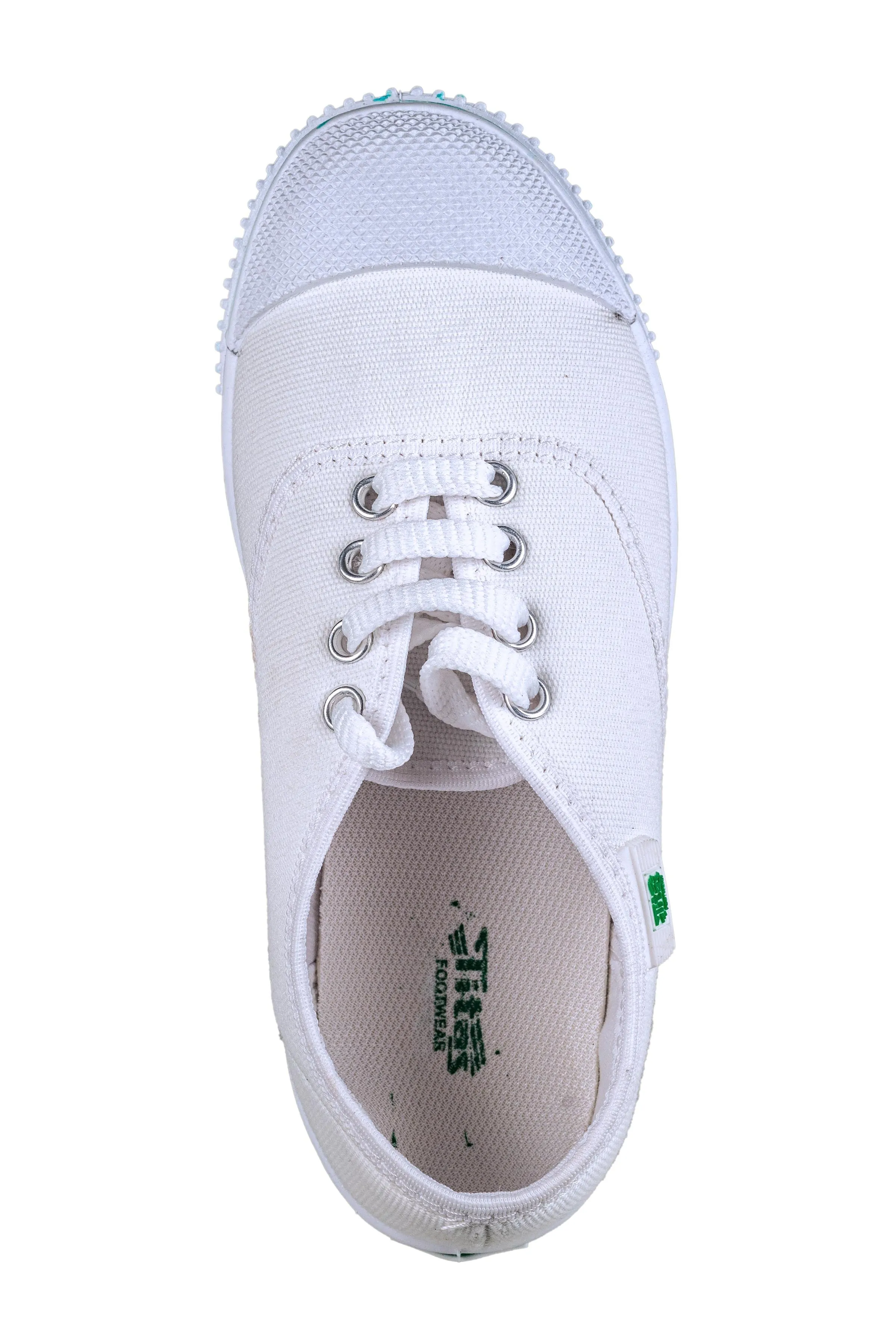 Titas Children White Canvas School Shoe (9 Years & above Children)(Skool Comfort)