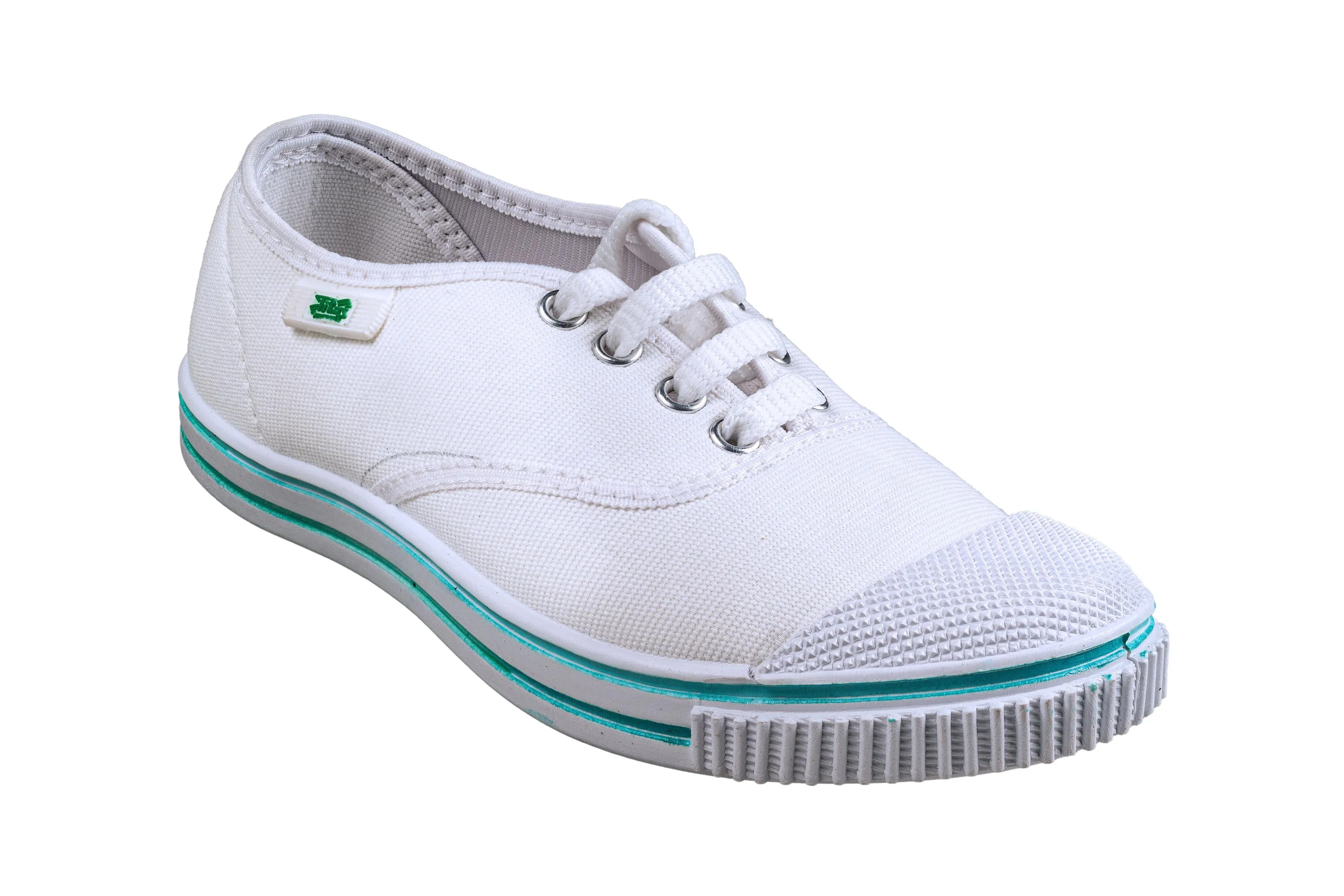Titas Children White Canvas School Shoe (9 Years & above Children)(Skool Comfort)