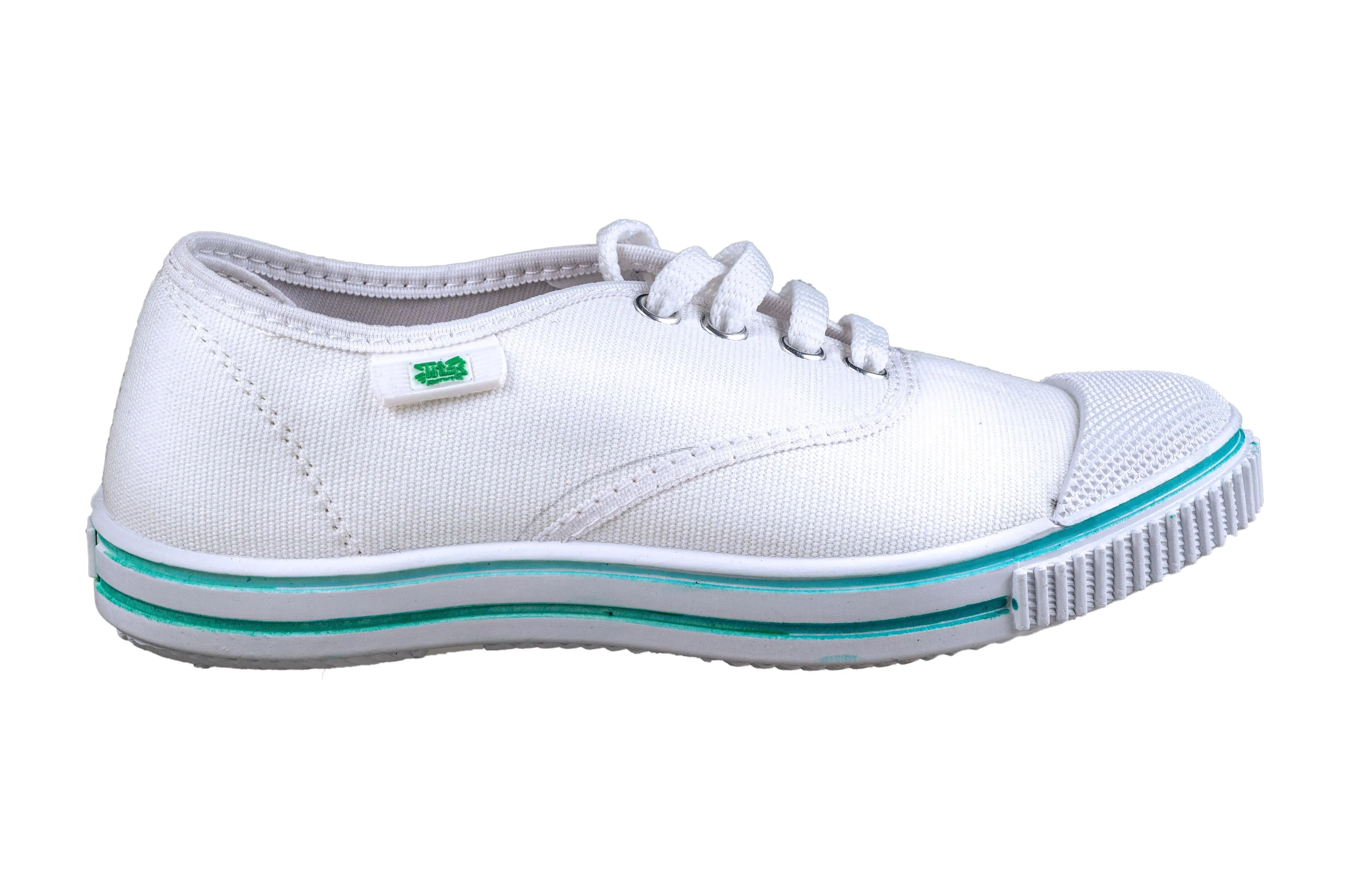 Titas Children White Canvas School Shoe (9 Years & above Children)(Skool Comfort)