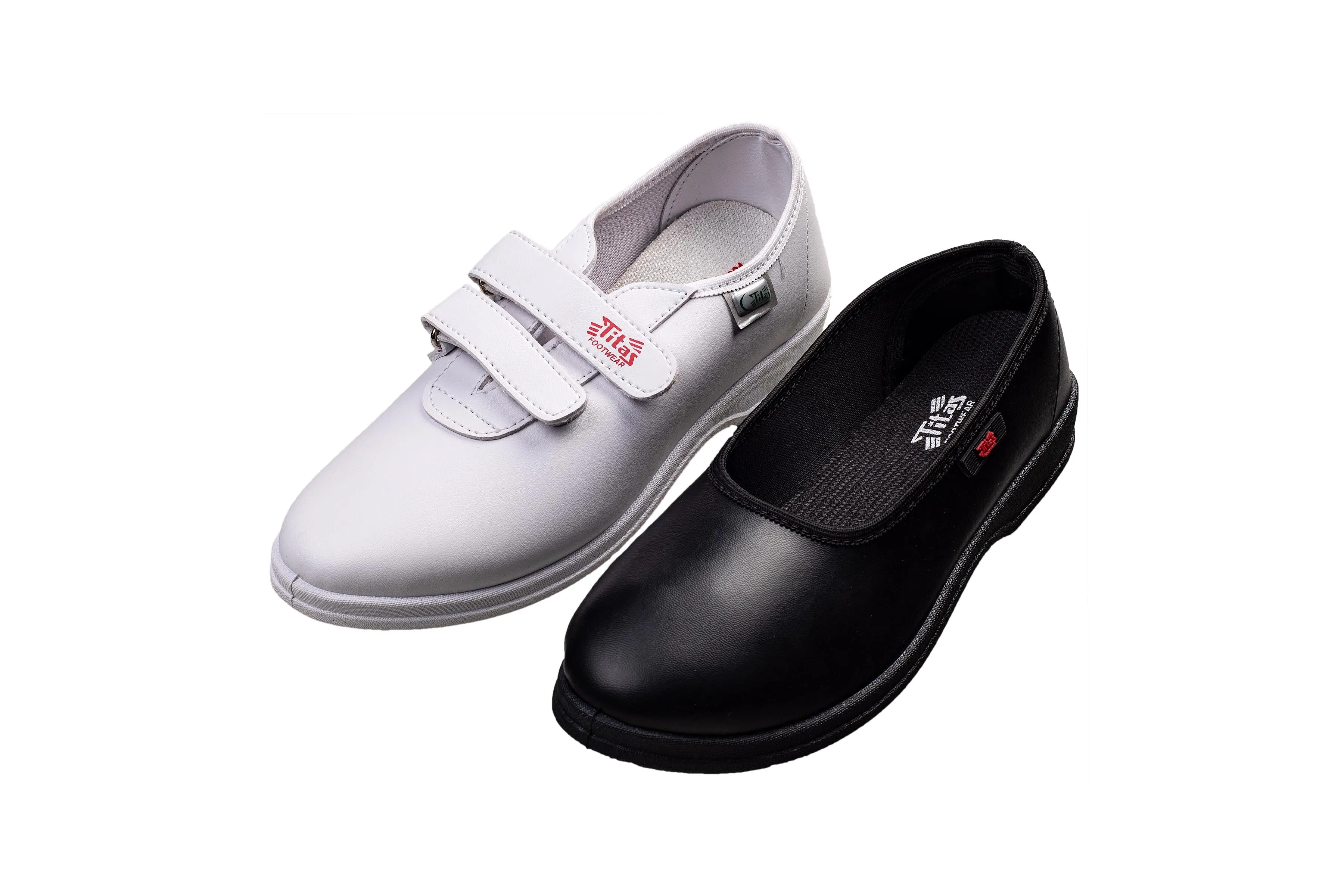 Titas Girls Black & White School Shoe Combo