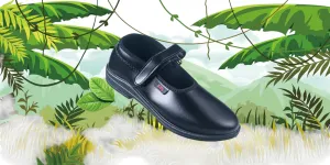 Titas Girls Velcro Black School Shoe (9 Years & above Girls)(Skool Girl Dlx Velcro)