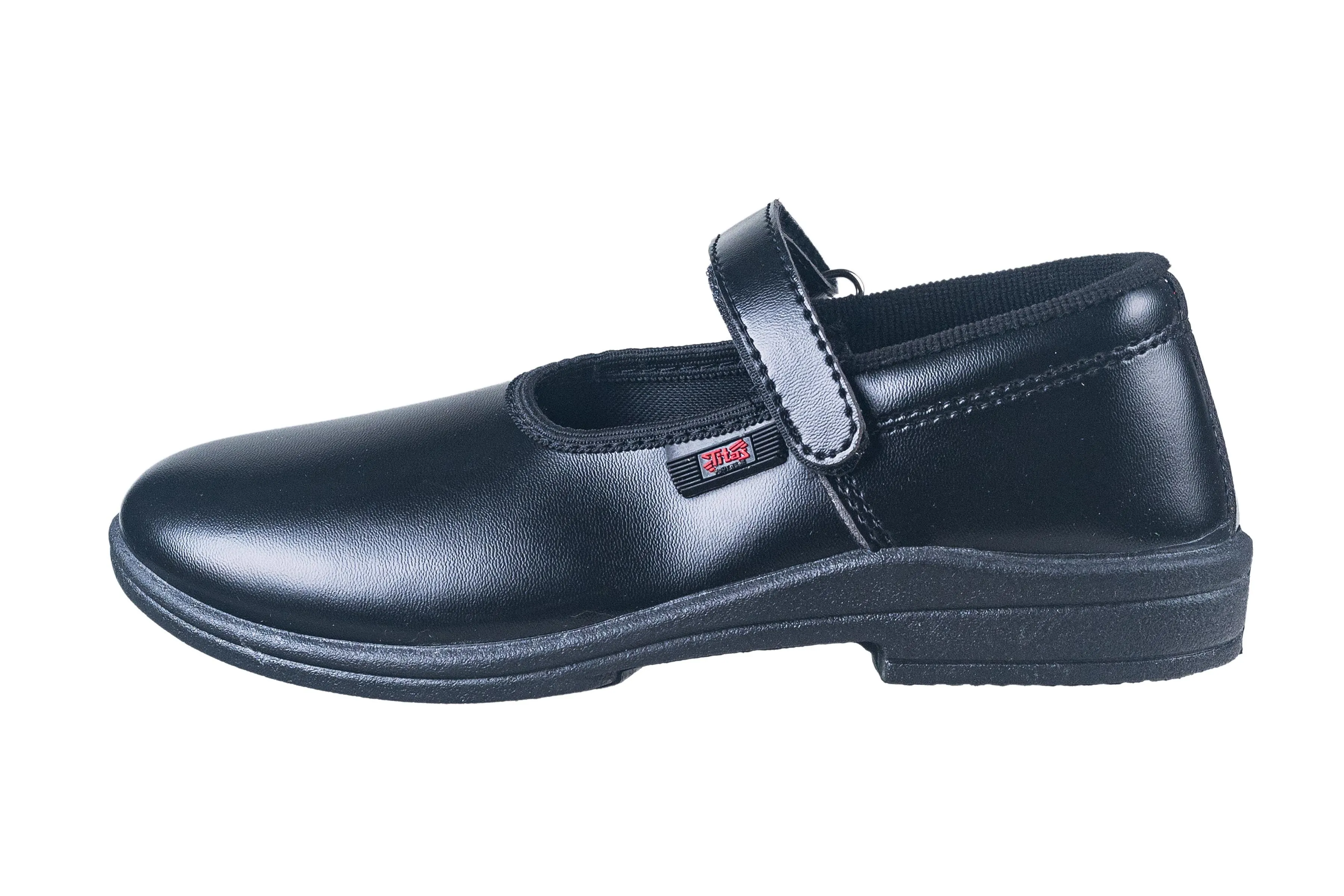 Titas Girls Velcro Black School Shoe (9 Years & above Girls)(Skool Girl Dlx Velcro)