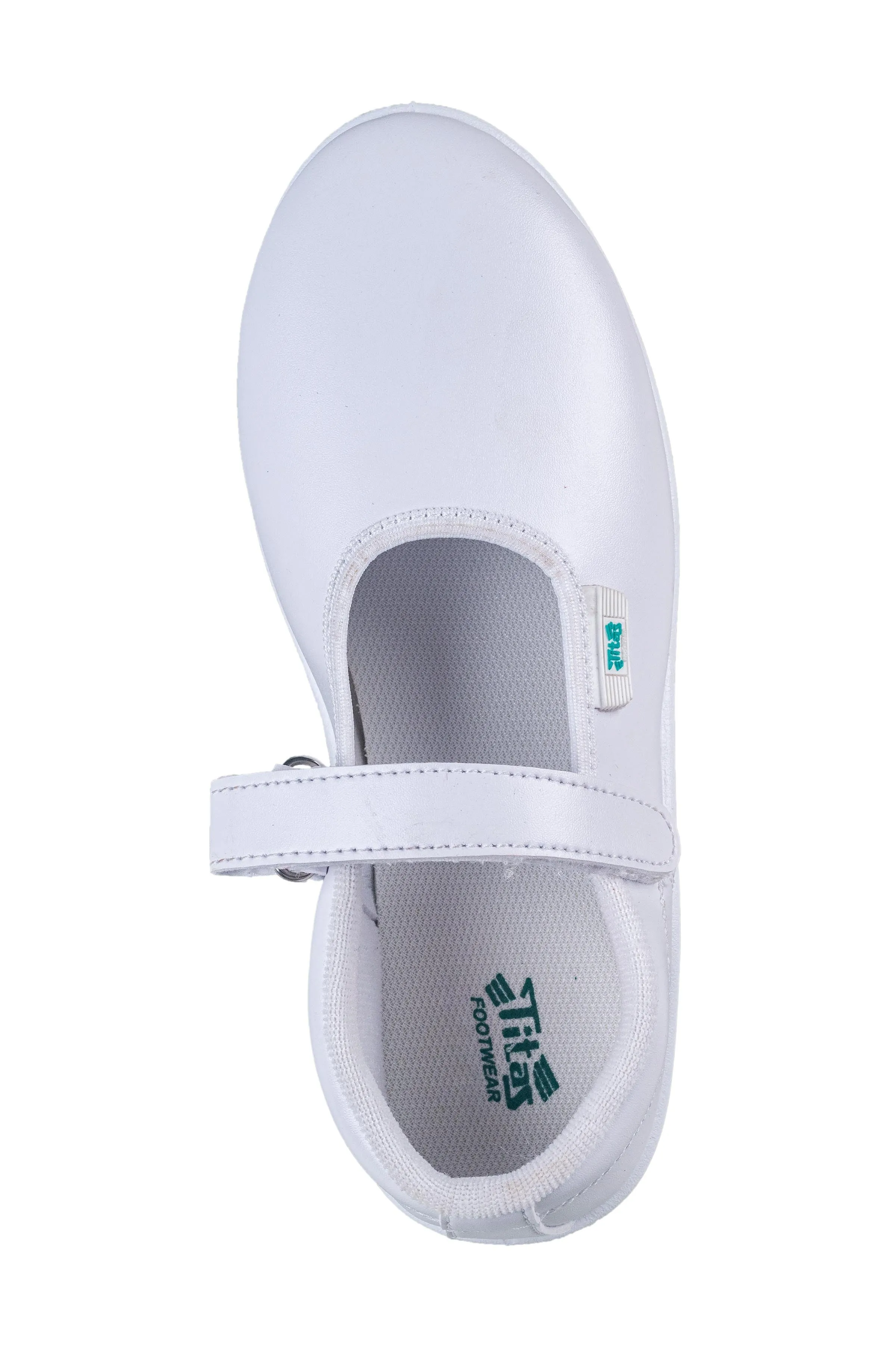 Titas Girls Velcro White School Shoe (4 Years to 9 Years Girls)(Skool Girl Dlx Velcro)