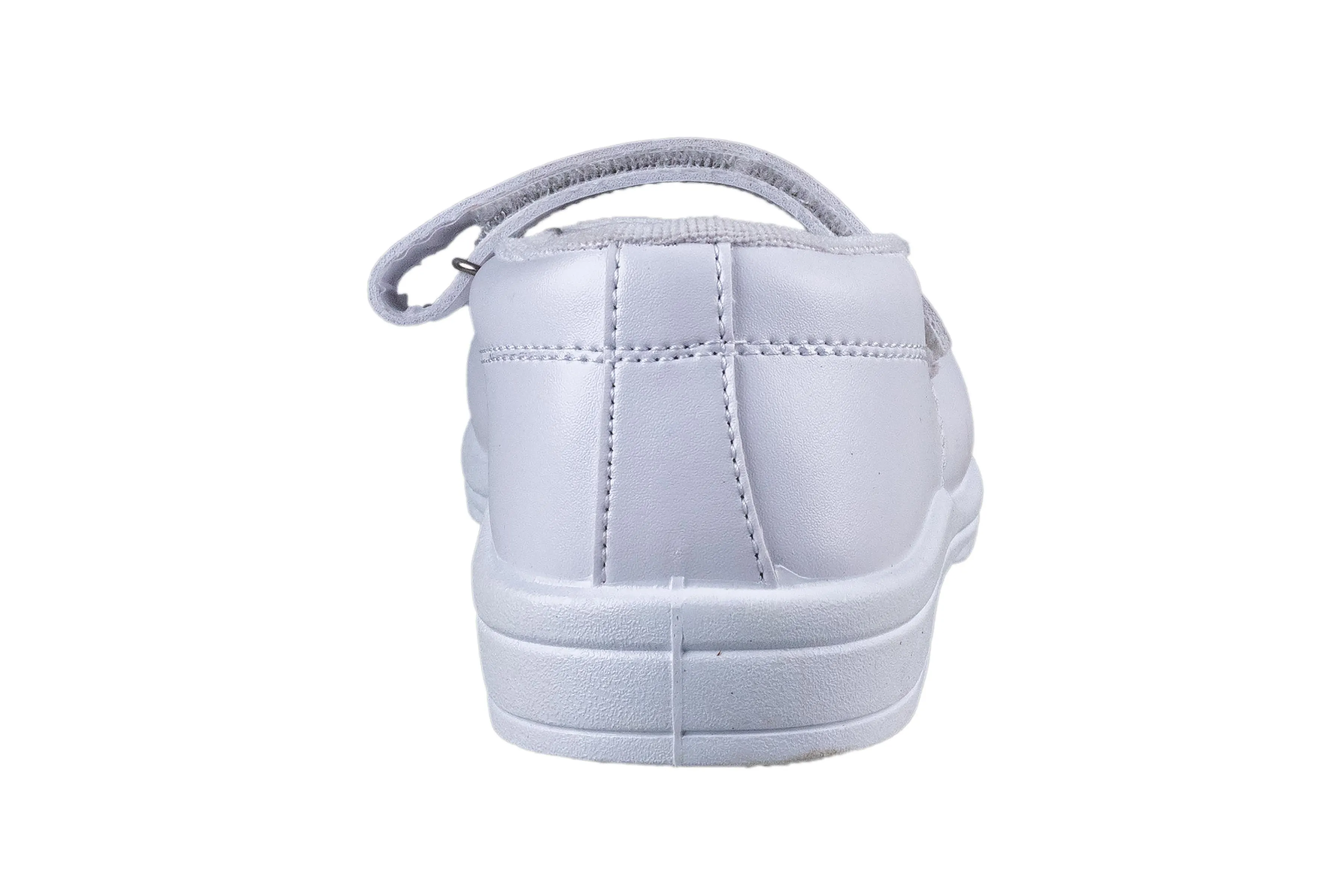 Titas Girls Velcro White School Shoe (4 Years to 9 Years Girls)(Skool Girl Dlx Velcro)