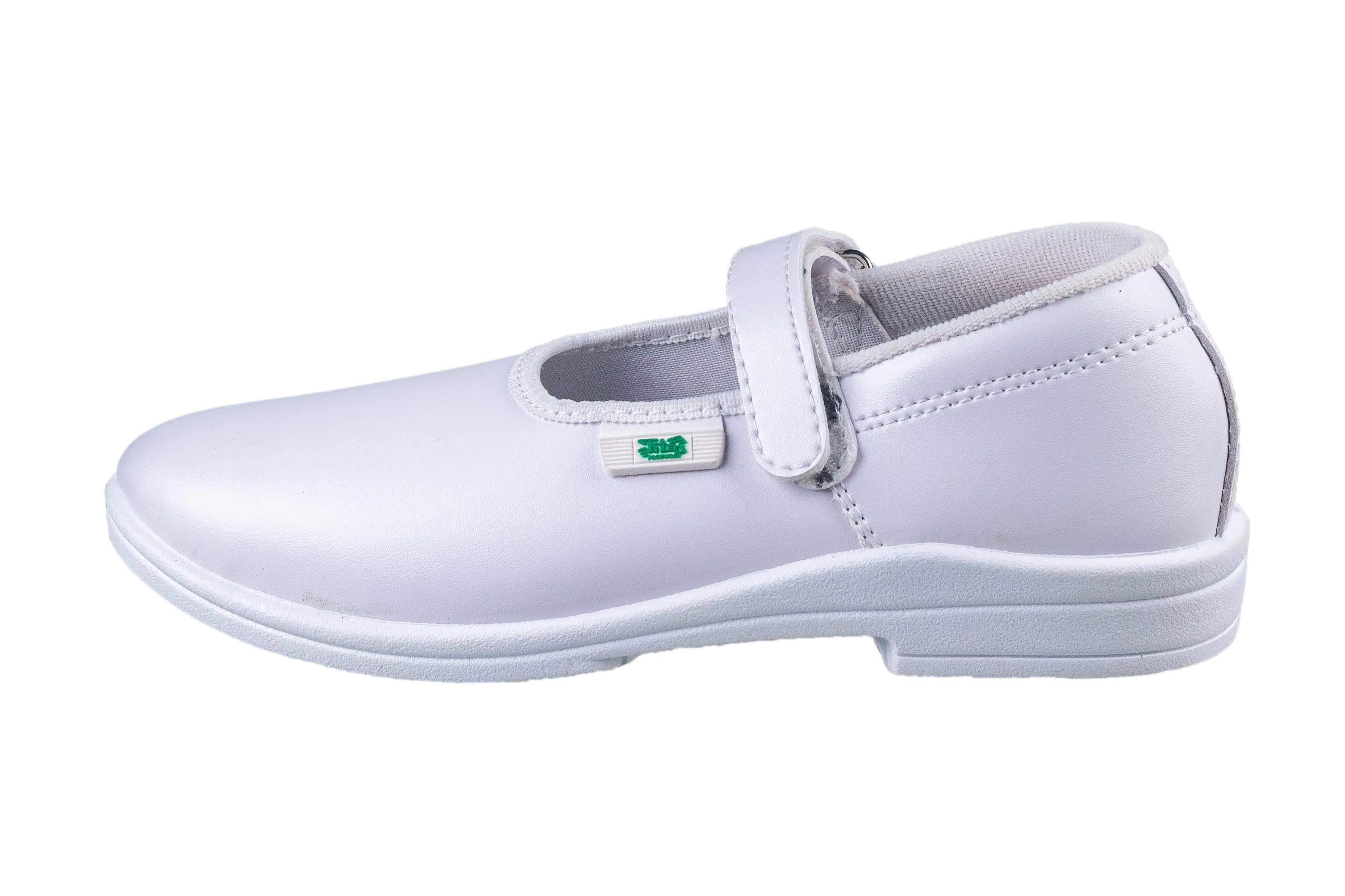 Titas Girls Velcro White School Shoe (4 Years to 9 Years Girls)(Skool Girl Dlx Velcro)