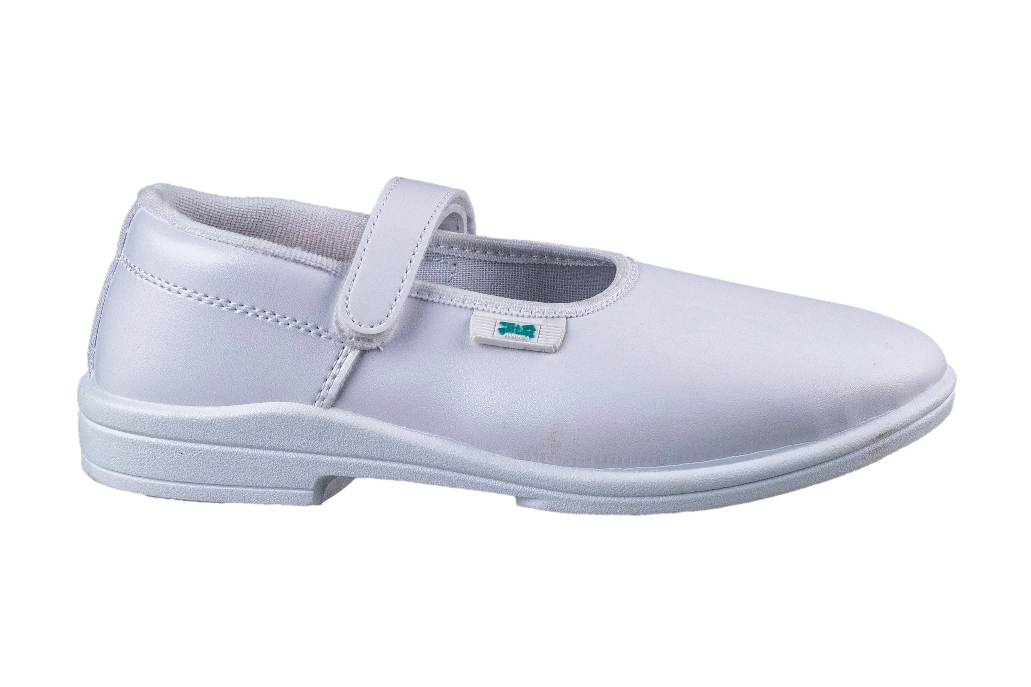 Titas Girls Velcro White School Shoe (4 Years to 9 Years Girls)(Skool Girl Dlx Velcro)