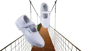 Titas Girls Velcro White School Shoe (4 Years to 9 Years Girls)(Skool Girl Dlx Velcro)