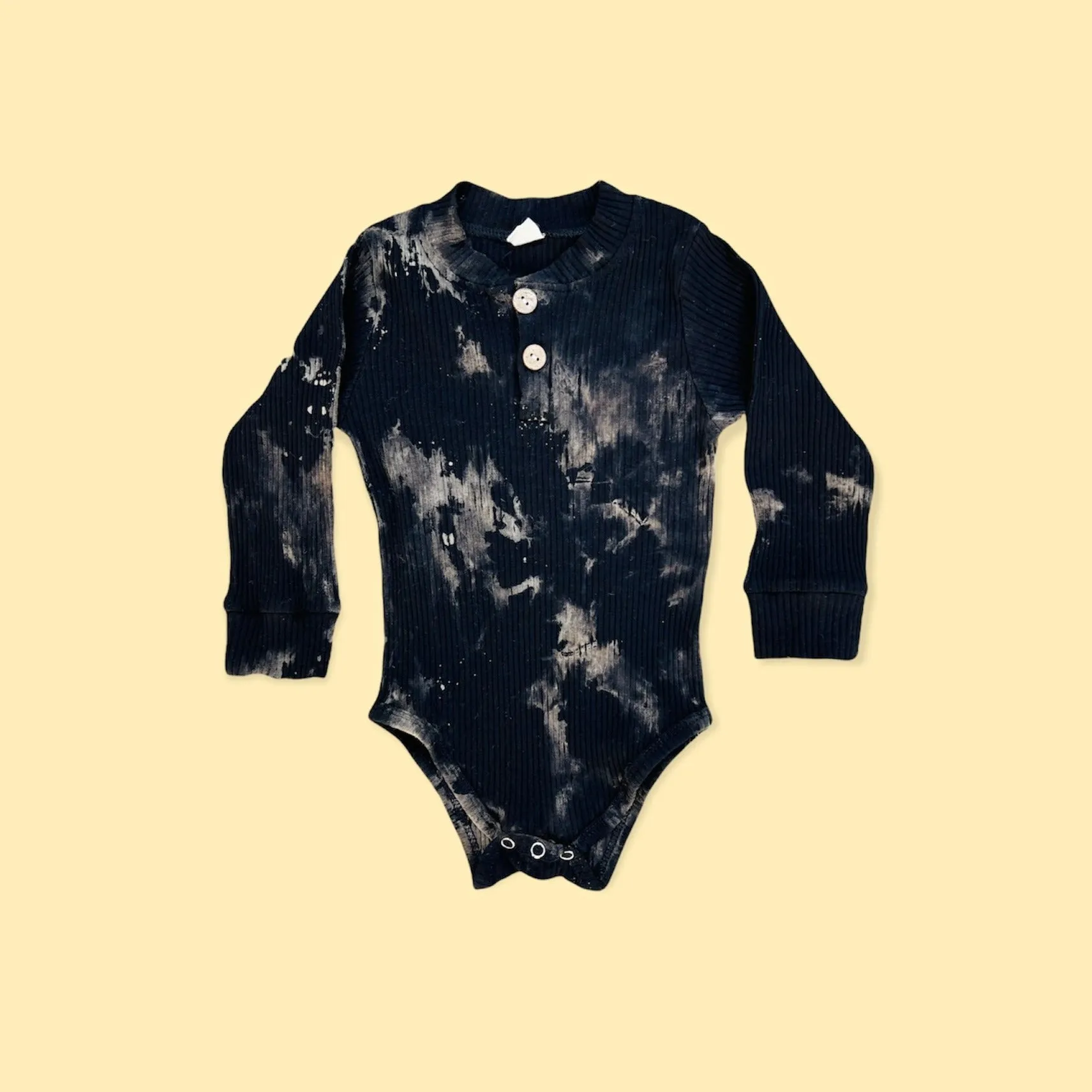 Toddler Black Bleach Tie Dye Onesie Jogger Set