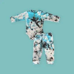 Toddler Blue Tie Dye Onesie Jogger Set