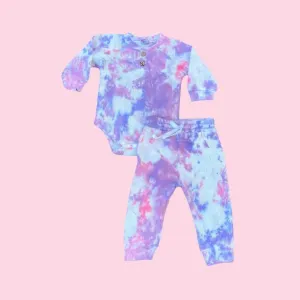 Toddler Pink Lilac Tie Dye Onesie Jogger Set