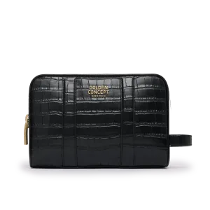 Toiletry Bag / Croco Embossed - Large