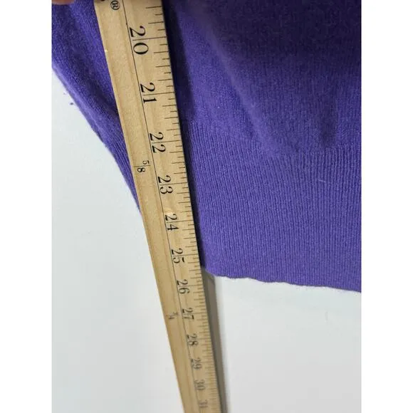 Tory Burch 100% Cashmere Sweater Women XS Purple Zipper Detail Quiet Luxury