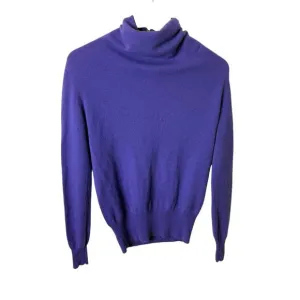 Tory Burch 100% Cashmere Sweater Women XS Purple Zipper Detail Quiet Luxury