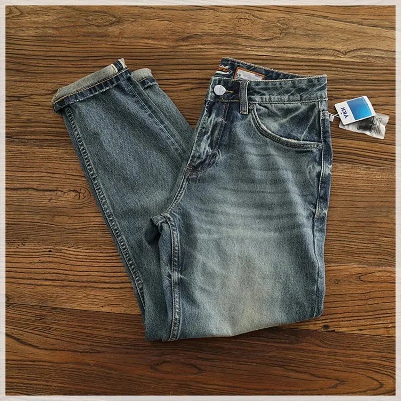 TrendWave Khaki Vintage Denim Jeans