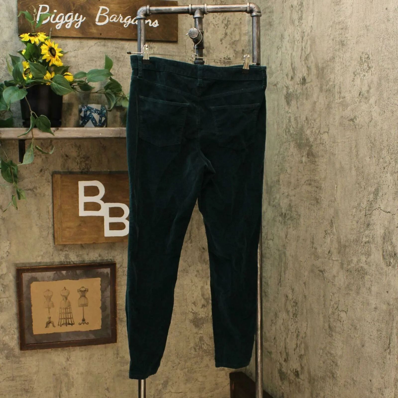 Universal Thread Womens High Rise Skinny Corduroy Pants Green 6