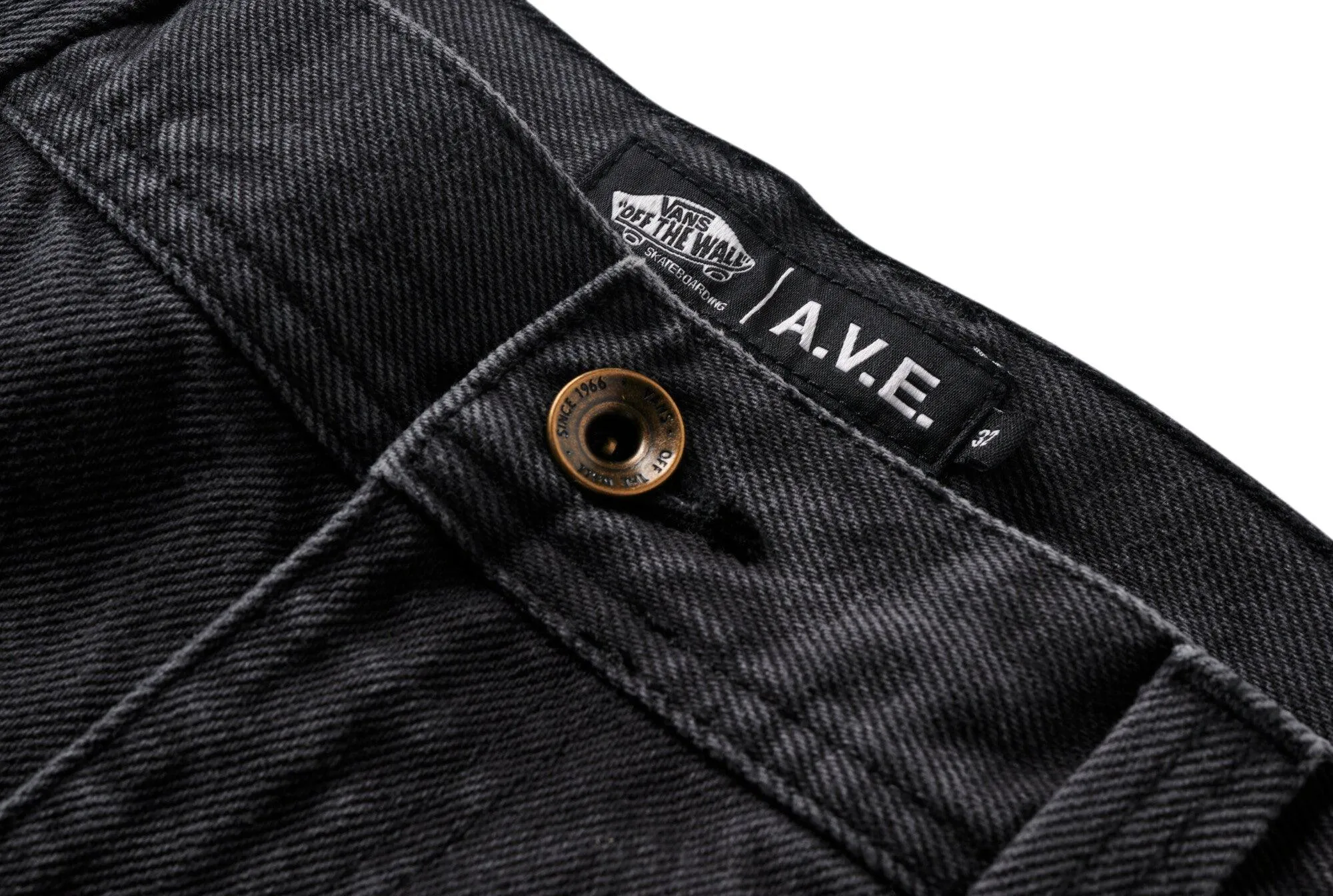 VANS AVE Drill Chore Relaxed Carpenter Denim Pants Pirate Black