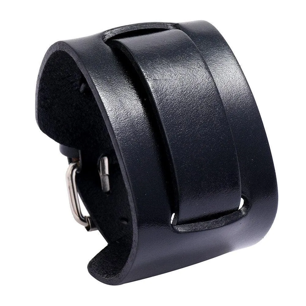 Vintage Simple Leather Gothic Adjustable Strap Bracelet