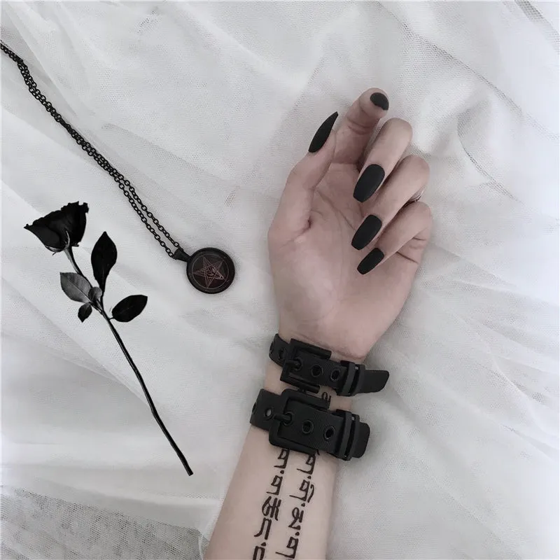Vintage Simple Leather Gothic Adjustable Strap Bracelet
