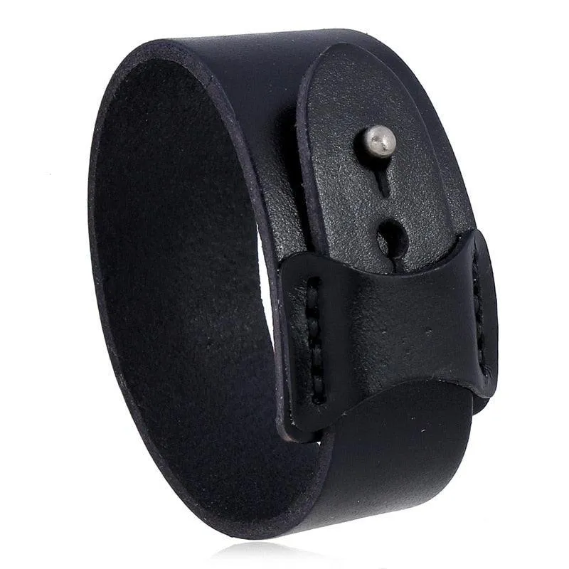 Vintage Simple Leather Gothic Adjustable Strap Bracelet