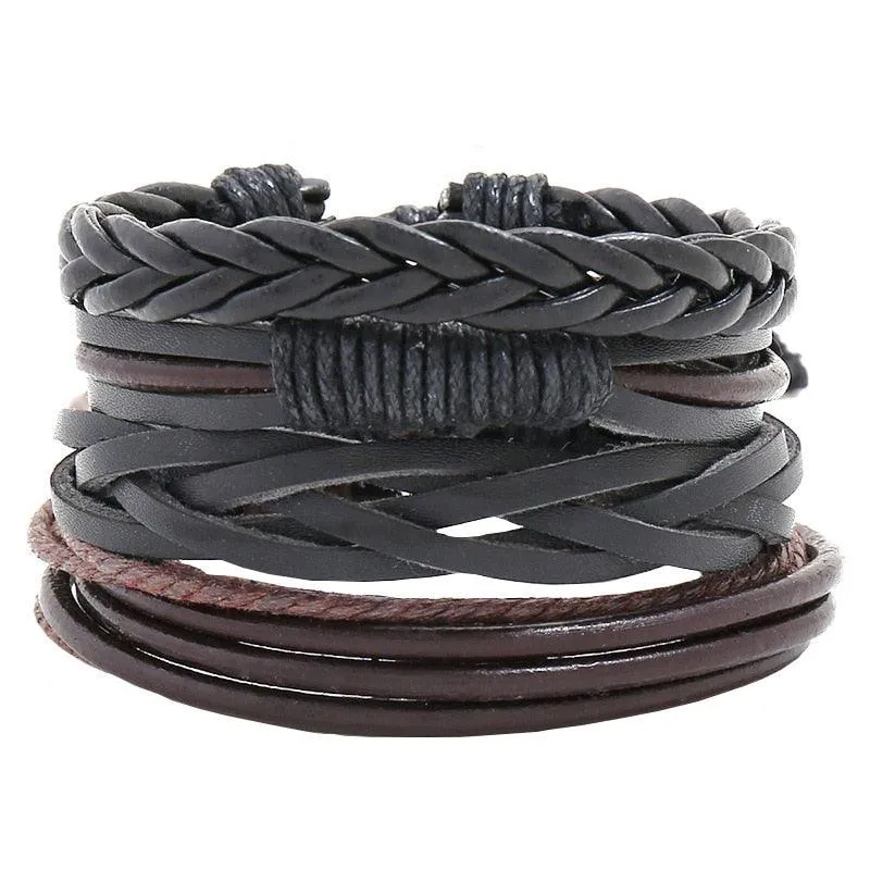 Vintage Simple Leather Gothic Adjustable Strap Bracelet