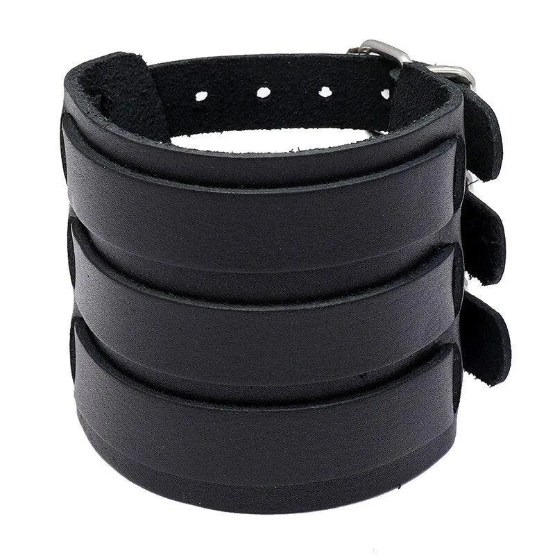Vintage Simple Leather Gothic Adjustable Strap Bracelet