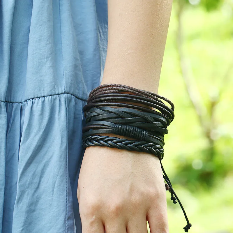 Vintage Simple Leather Gothic Adjustable Strap Bracelet