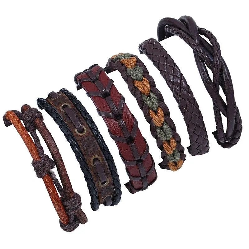 Vintage Simple Leather Gothic Adjustable Strap Bracelet