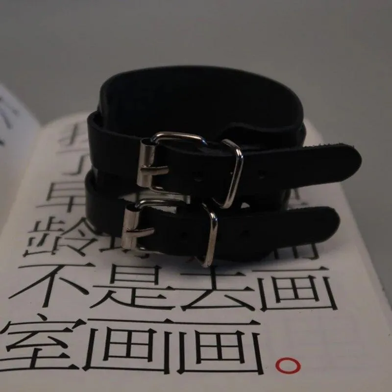Vintage Simple Leather Gothic Adjustable Strap Bracelet