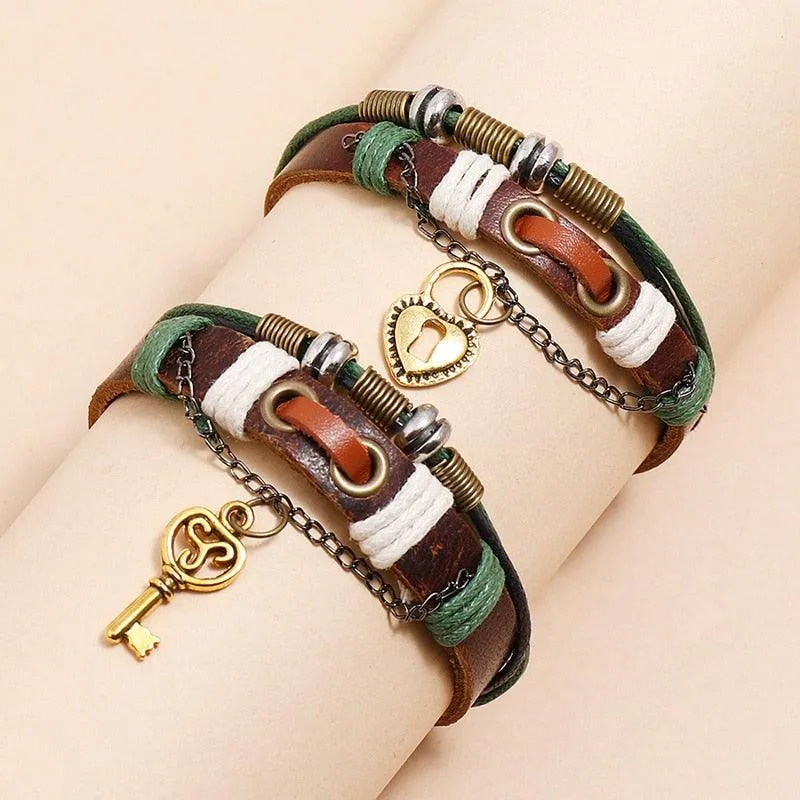 Vintage Simple Leather Gothic Adjustable Strap Bracelet