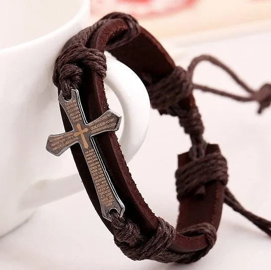 Vintage Simple Leather Gothic Adjustable Strap Bracelet