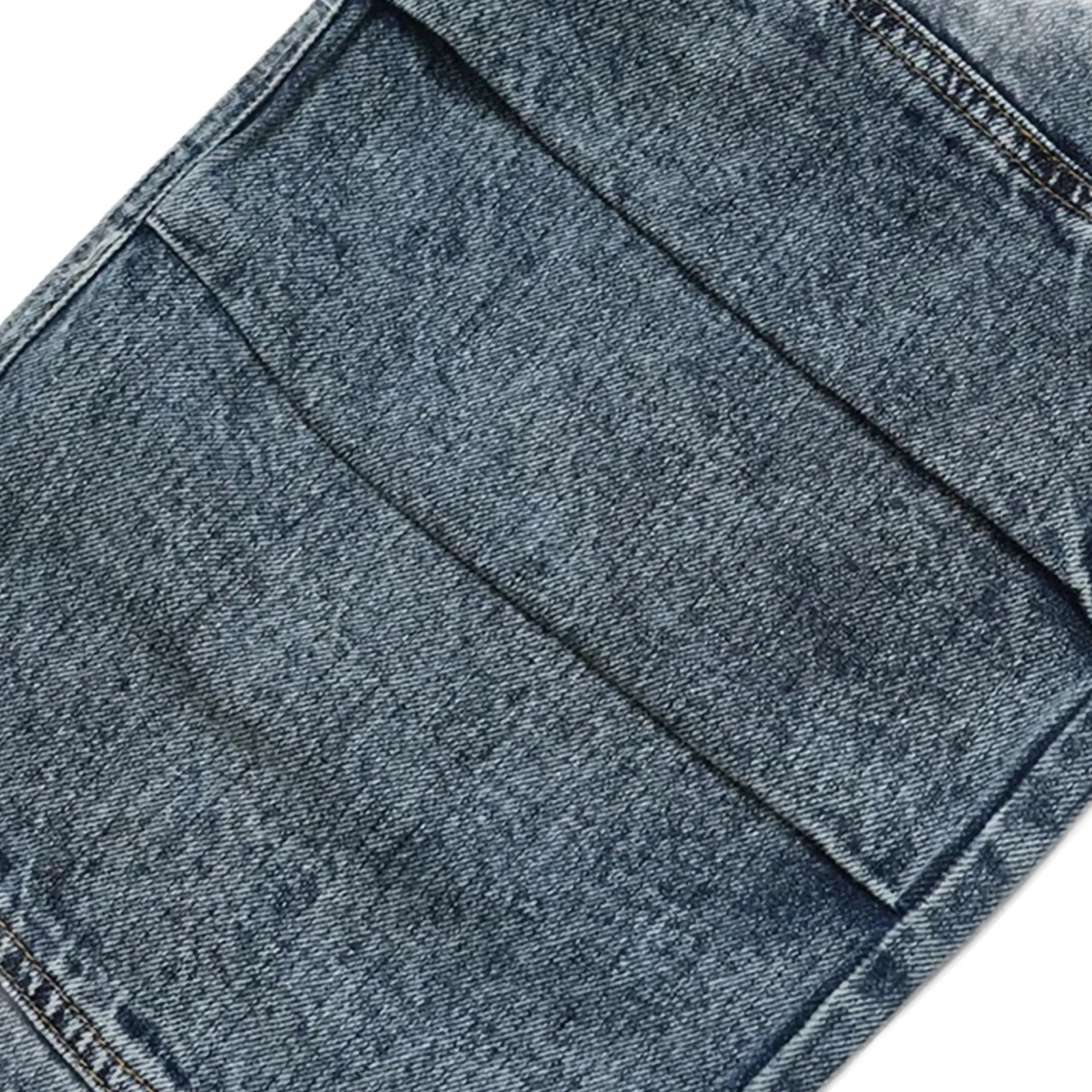 Vintage Wash Wide-Leg Cargo Denim Jeans
